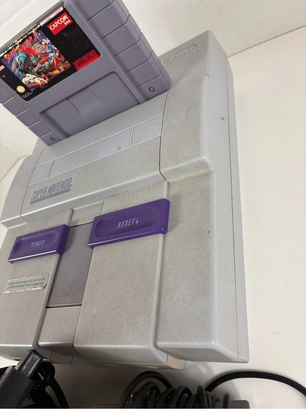 Nintendo (SNES) Classic Console in Gray with Purple Accents